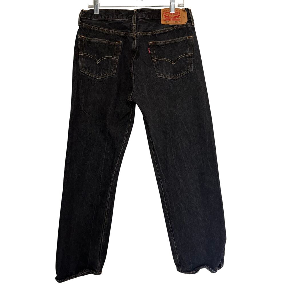 Levi’s 501 Black Shrink to Fit Jeans W36 L32 Faded Straight Leg 00501-0226
